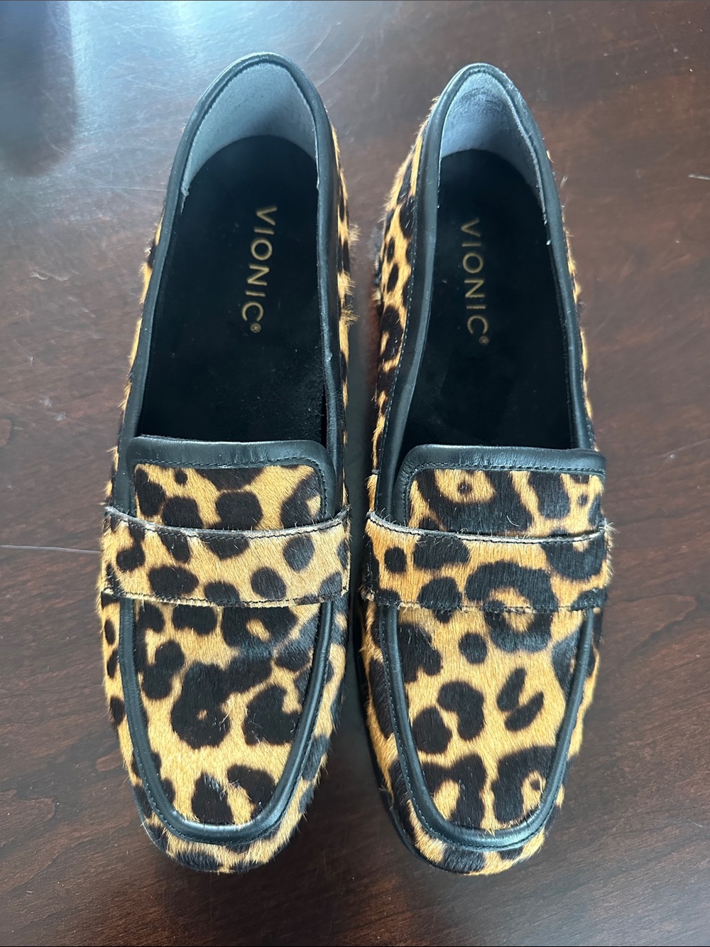 Vionic Womens Sellah Calf Hair Animal Print Loafers Shoes Sz 7 Preppy Fall Comfy - Picture 4 of 11